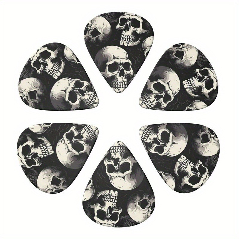 Electric Guitar Pick Pack - ใหม่ชุดกีตาร์ชุด 6 ชิ้น-สองด้านที่มีสีสันพิมพ์ Plectrums สําหรับไฟฟ้า/เบส, ทนทานอุปกรณ์กีตาร์ชุดของขวัญ