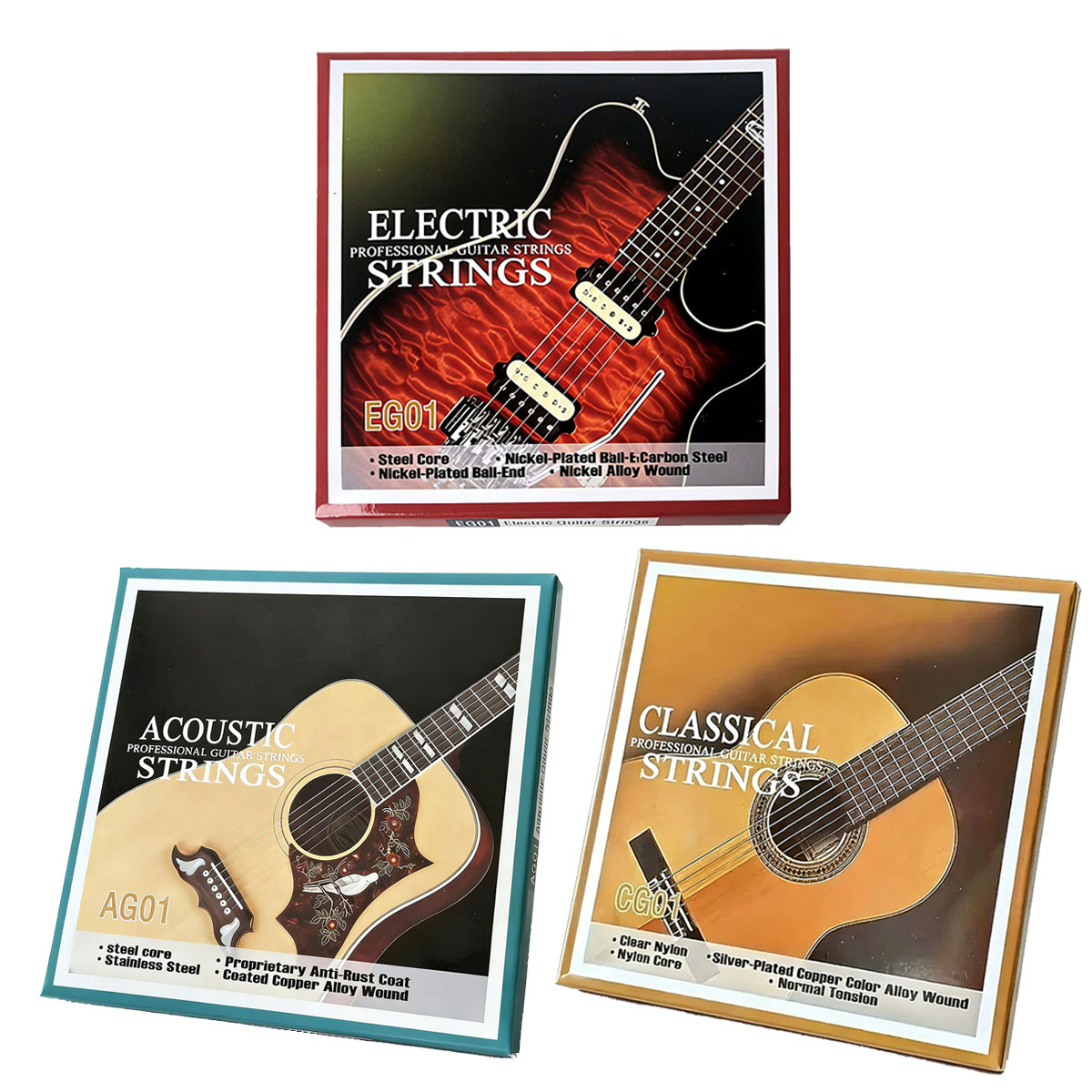 Electric Guitar Pick Pack - มิวาเยอร์ 1 ชุด CG01/AG01/EG01 ชุดสายกีตาร์ -