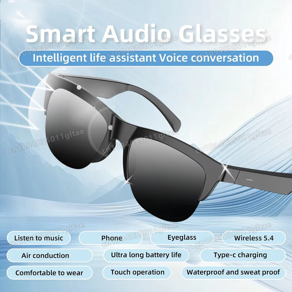 Audio Music Arabic - แว่นตาอัจฉริยะควบคุมกล้องรุ่นใหม่ 2026 แว่นกันแดดฟังเพลง หูฟังไร้สายบลูทูธ ชุดหูฟังโทรออก เสียงคุณภาพสูง