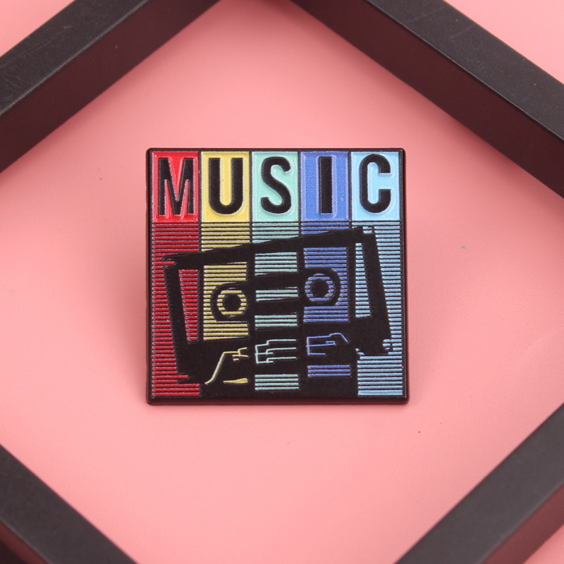 Retro Remix Music Pin - Bold 