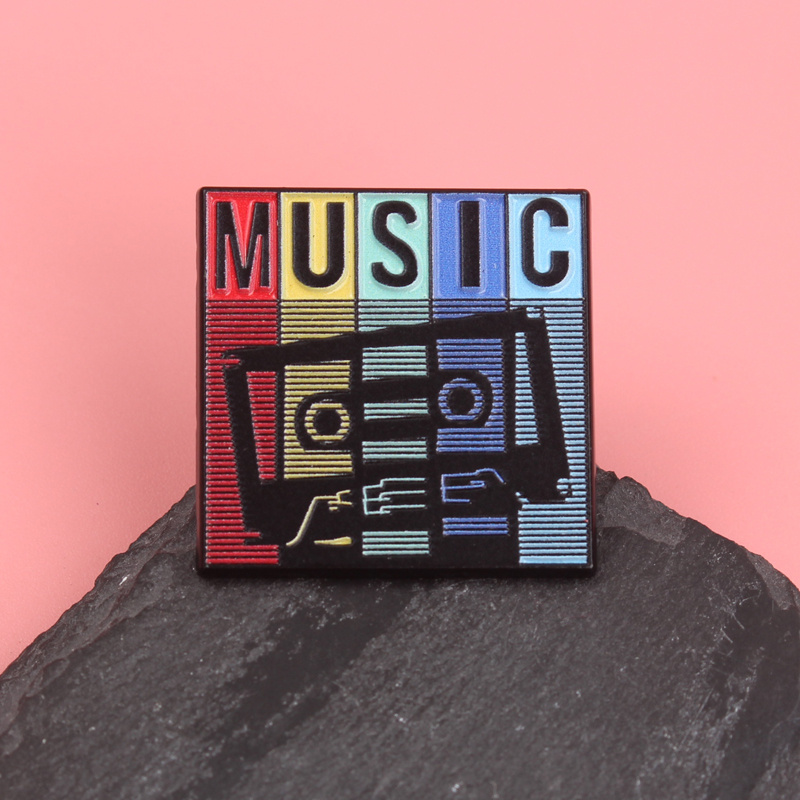 Retro Remix Music Pin - Bold 