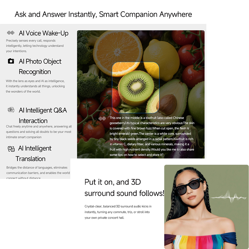 แว่นตาอัจฉริยะ AI ปี 2026 กล้อ - Audio Music Arabic บทวิจารณ์และราคา