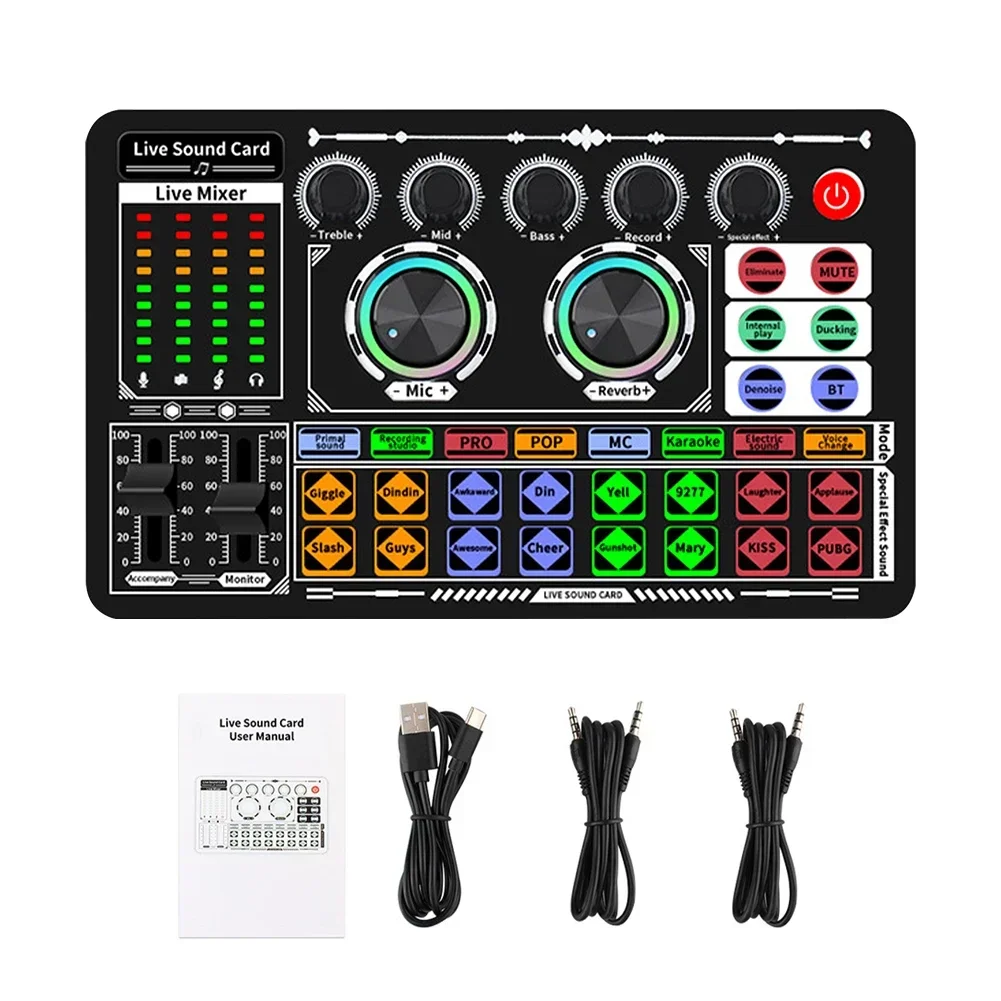 มิกเซอร์เสียง USB การ์ดเสียงสด - Audio Music Voice Changer บทวิจารณ์และราคา