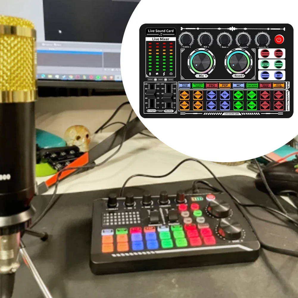 มิกเซอร์เสียง USB การ์ดเสียงสด - Audio Music Voice Changer บทวิจารณ์และราคา