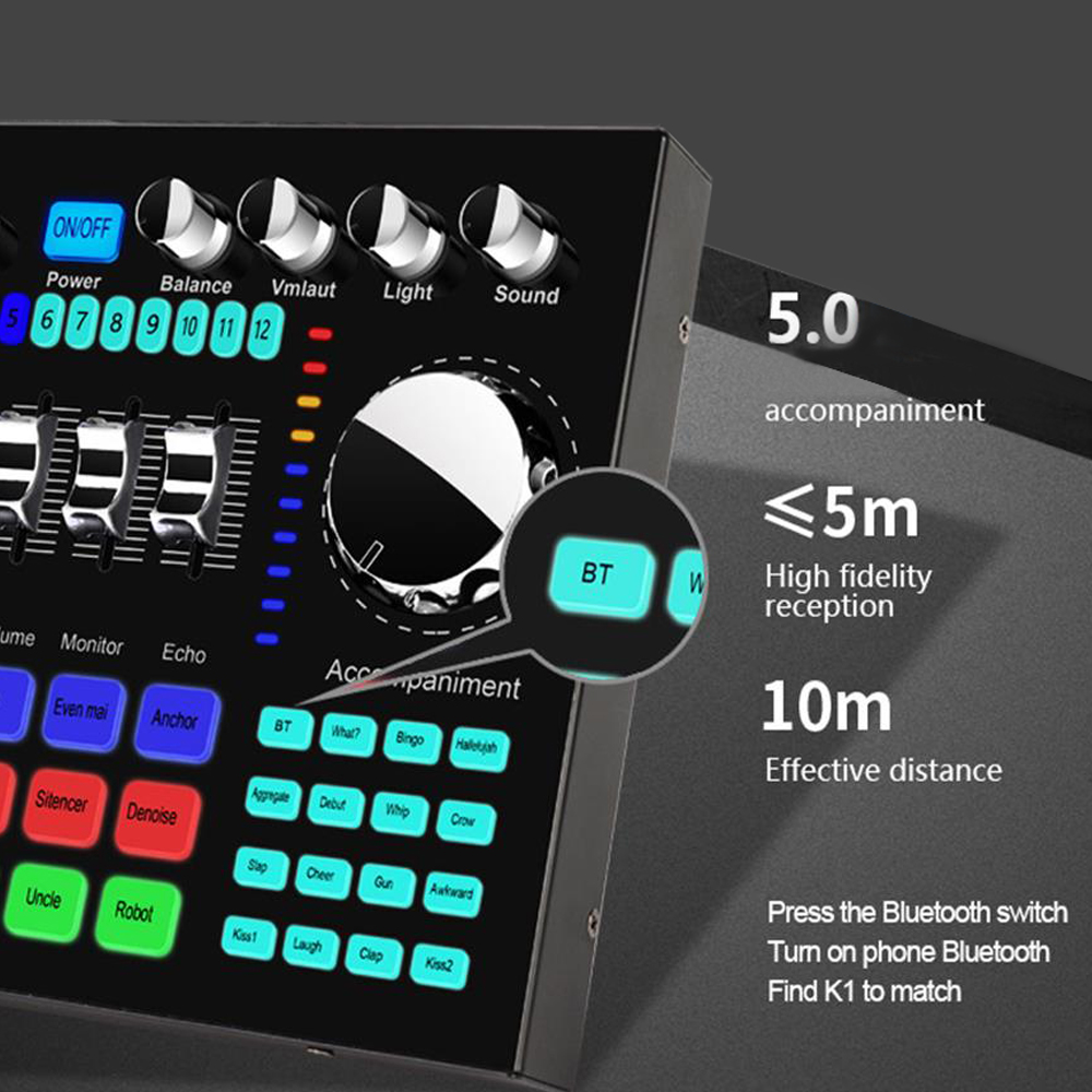 เครื่องผสมเสียง K1 สำหรับไลฟ์ส - Audio Music Voice Changer บทวิจารณ์และราคา