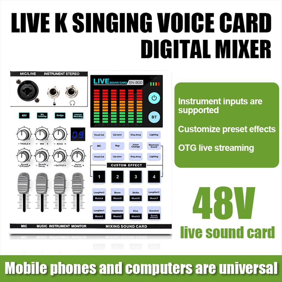 การ์ดเสียง DTC5 SN800 สำหรับกา - Audio Music Voice Changer บทวิจารณ์และราคา